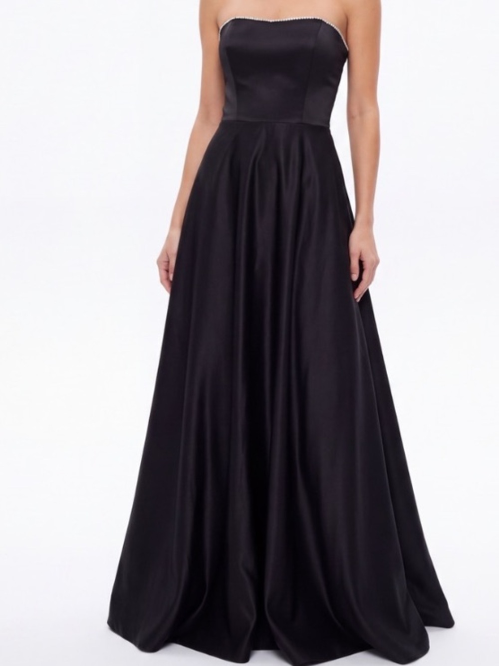 Vintage y2k Charlotte Russe Strapless Evening Gown Rhinestone Trim Formal goth